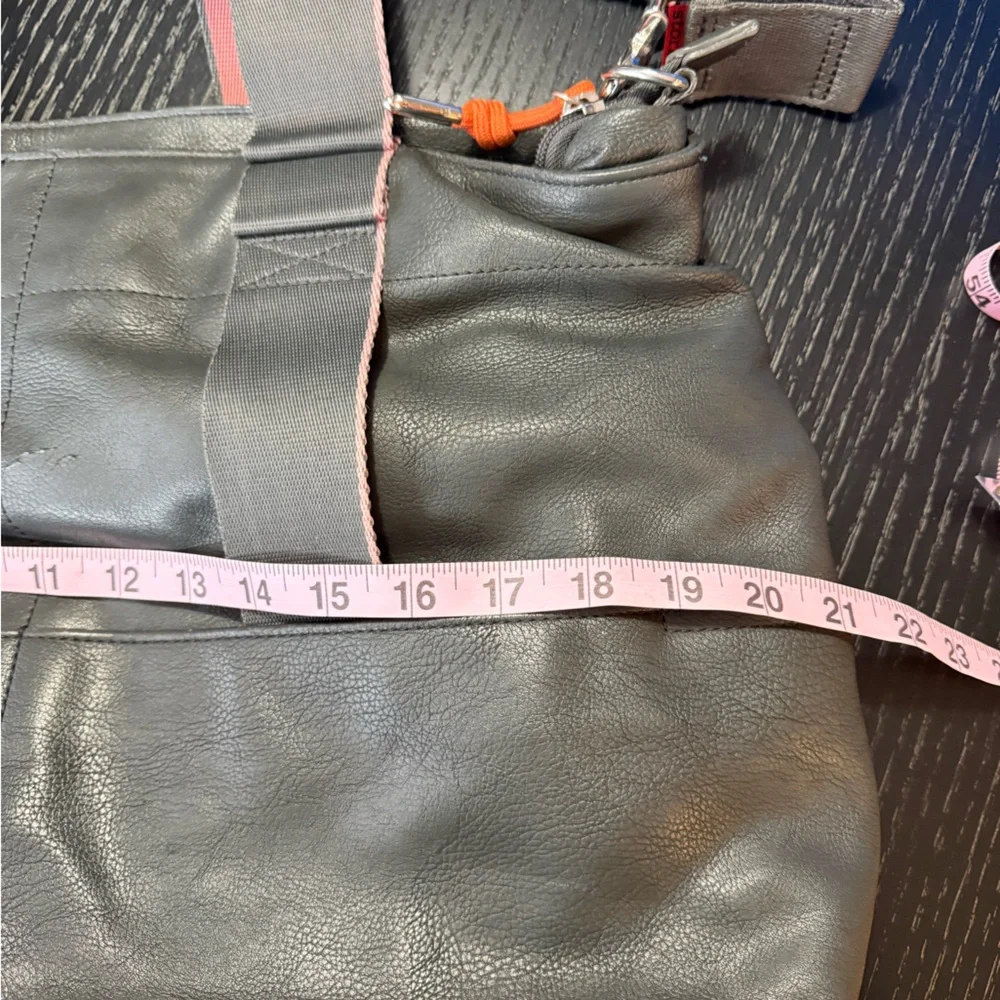 Storksak London Gray Diaper Bag Tote with Crossbody Strap